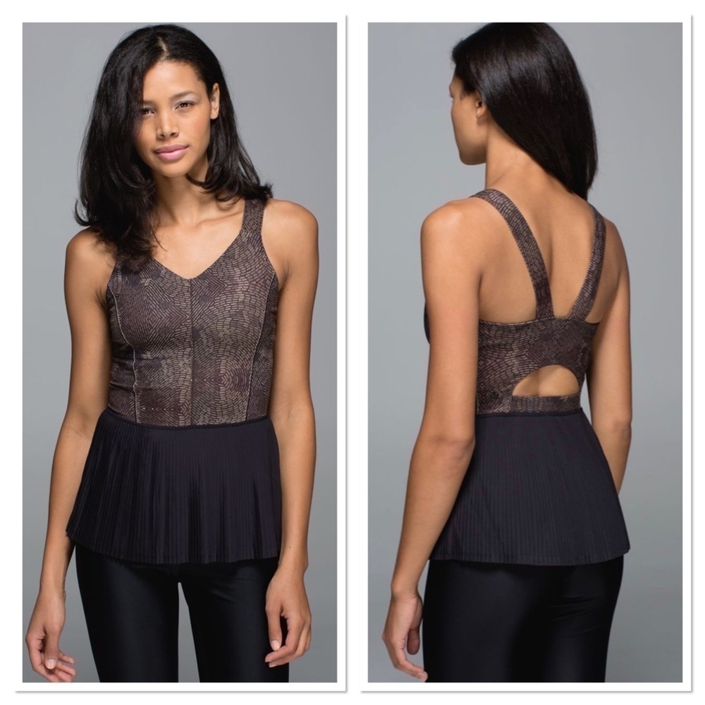 Lululemon City Tank Golden Godess Cashew Multi / Black